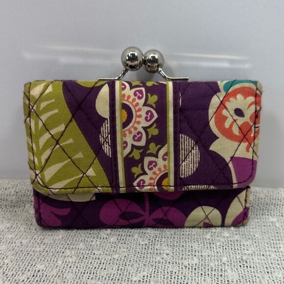 VERA BRADLEY Plum Crazy Kisslock Wallet - Picture 1 of 7